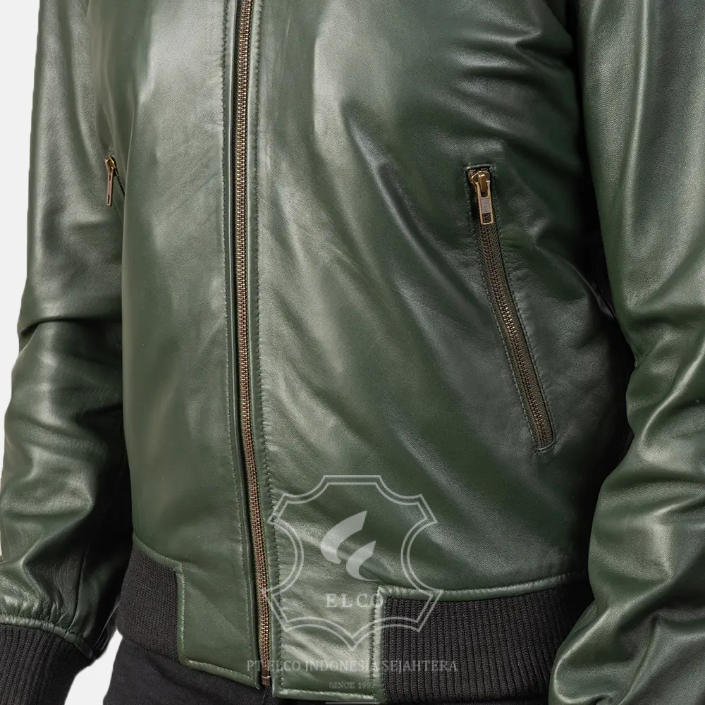 Jaket Kulit Pria Desain Bomber - PCB 114 - Gambar 5