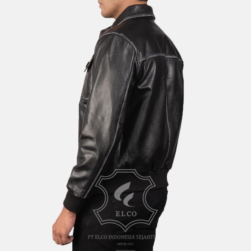 Jaket Kulit Pria Desain Bomber - PCB 408 - Gambar 4
