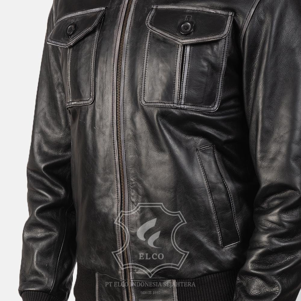 Jaket Kulit Pria Desain Bomber - PCB 408 - Gambar 5