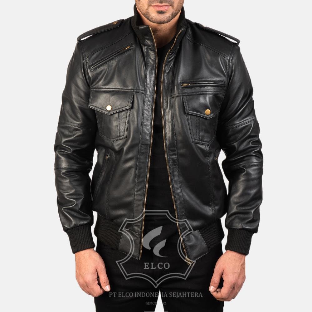 Jaket Kulit Pria Desain Bomber - PCB 404 - Gambar 2