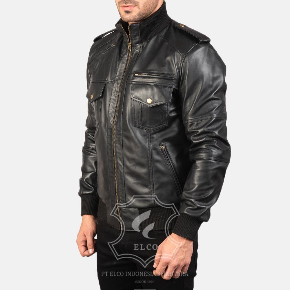 Jaket Kulit Pria Desain Bomber - PCB 404 - Gambar 3