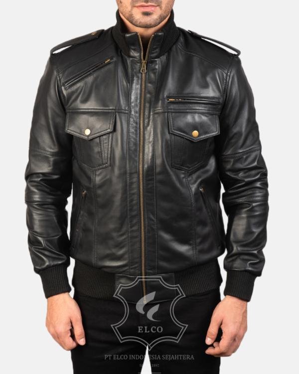 Jaket Kulit Pria Desain Bomber - PCB 404