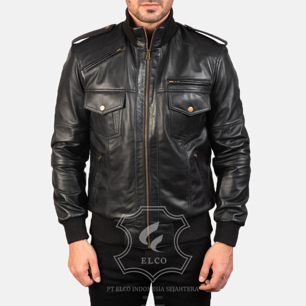 Jaket Kulit Pria Desain Bomber - PCB 404