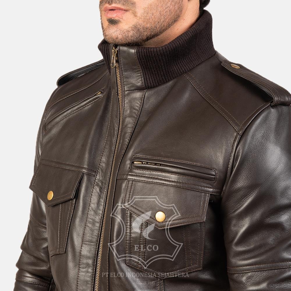 Jaket Kulit Pria Desain Bomber - PCB 108 - Gambar 5
