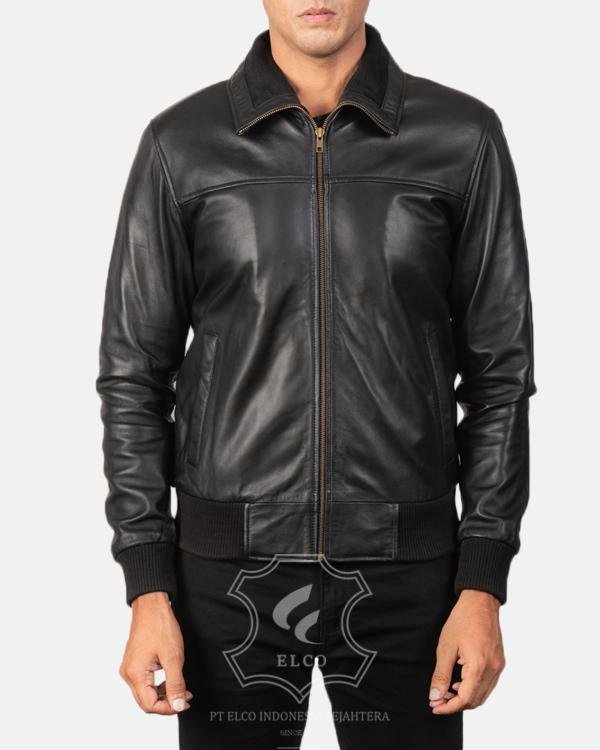 Jaket Kulit Pria Desain Bomber - PCB 414