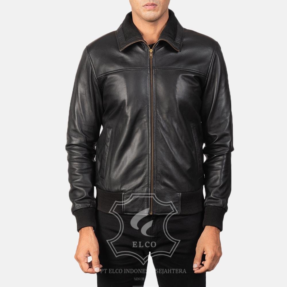 Jaket Kulit Pria Desain Bomber - PCB 414
