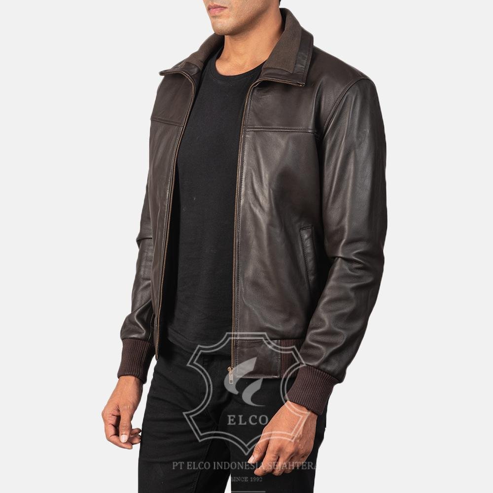 Jaket Kulit Pria Desain Bomber - PCB 415 - Gambar 3