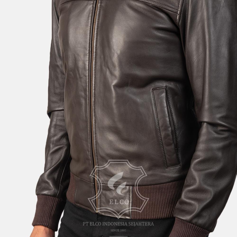 Jaket Kulit Pria Desain Bomber - PCB 415 - Gambar 5