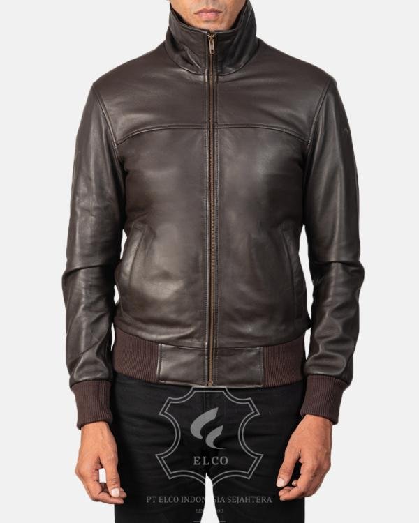 Jaket Kulit Pria Desain Bomber - PCB 415