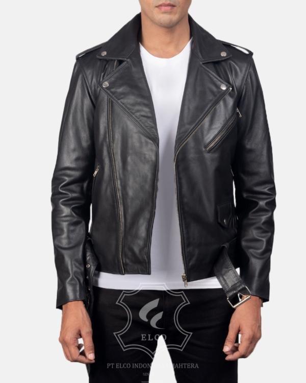 Jaket Kulit Pria Desain Serong - PS 402