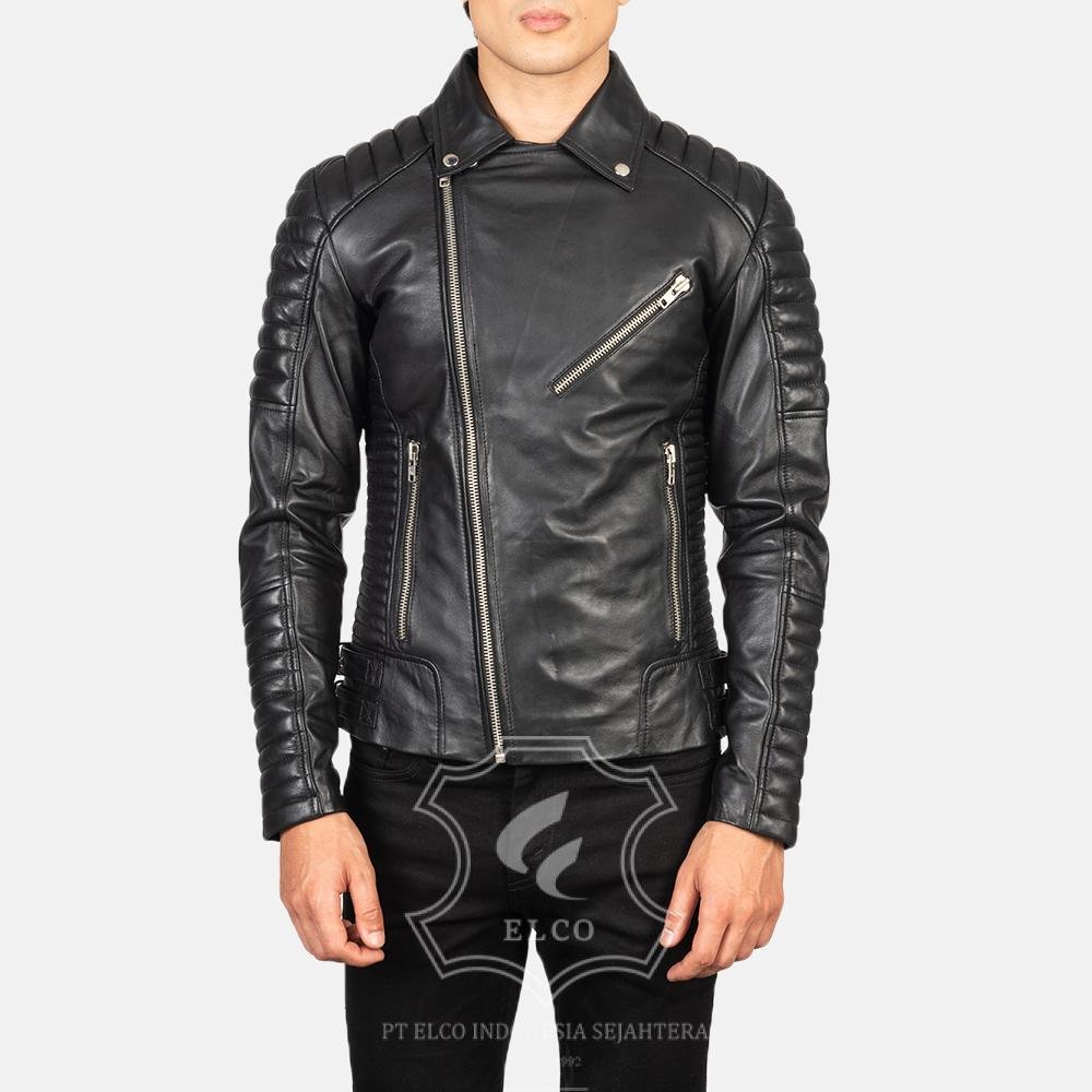Jaket Kulit Pria Desain Biker - PB 405