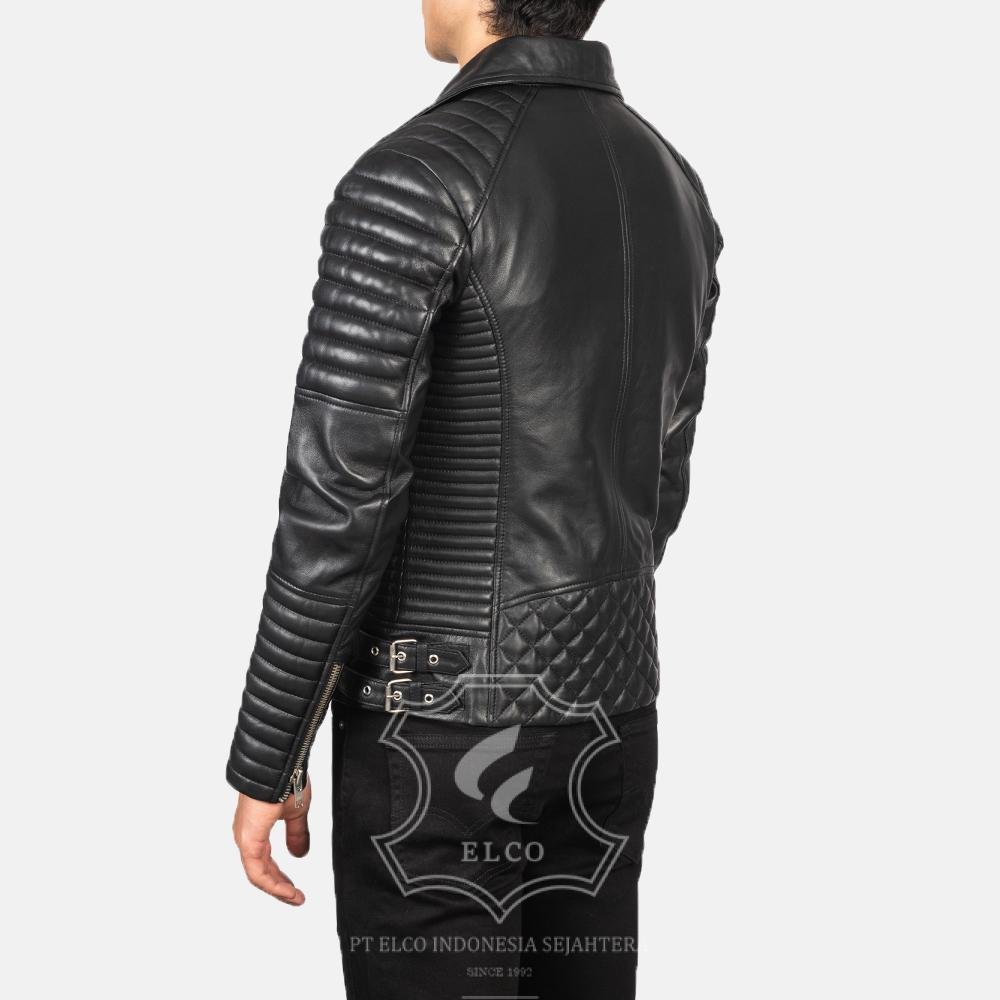 Jaket Kulit Pria Desain Biker - PB 405 - Gambar 4