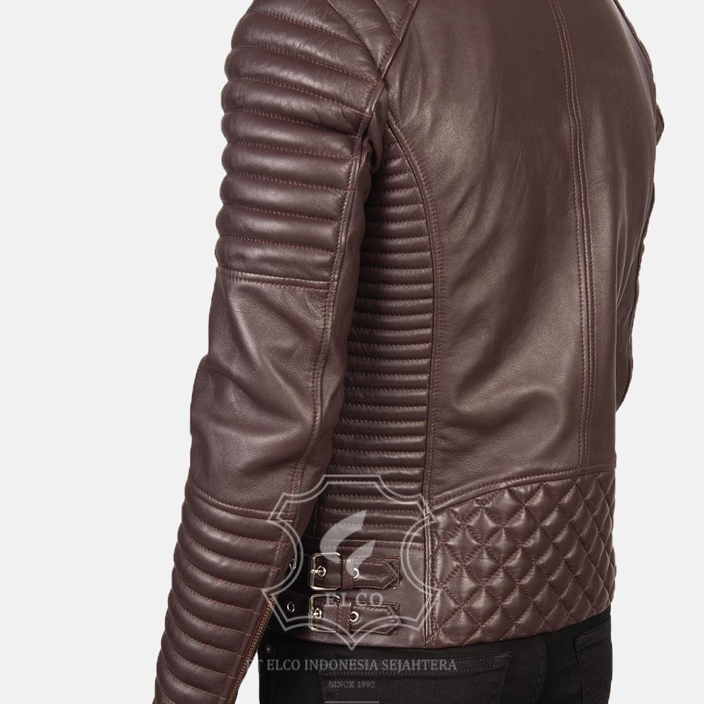 Jaket Kulit Pria Desain Biker - PB 406 - Gambar 5