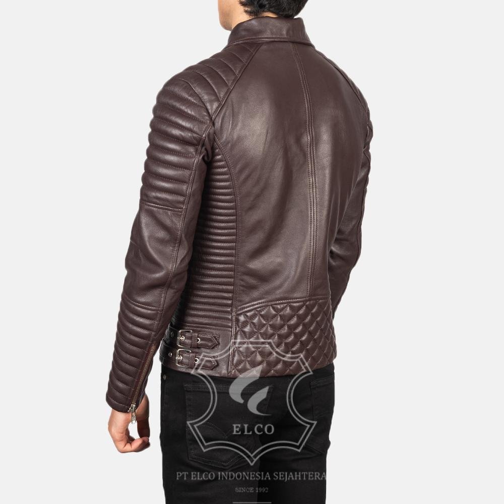 Jaket Kulit Pria Desain Biker - PB 406 - Gambar 4