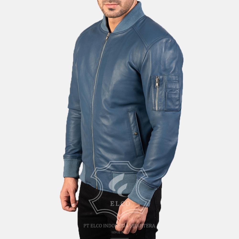 Jaket Kulit Pria Desain Bomber - PCB 118 - Gambar 3