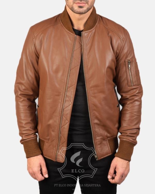 Jaket Kulit Pria Desain Bomber - PCB 107