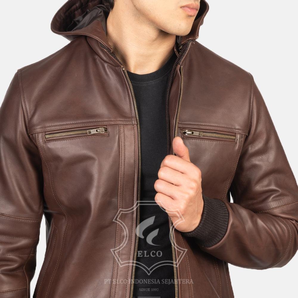 Jaket Kulit Pria Desain Bomber - PCB 401 - Gambar 3