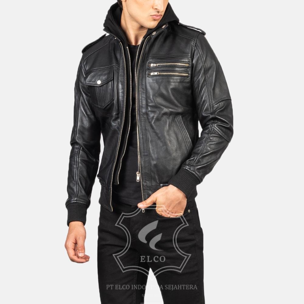 Jaket Kulit Pria Desain Bomber - PCB 402 - Gambar 3