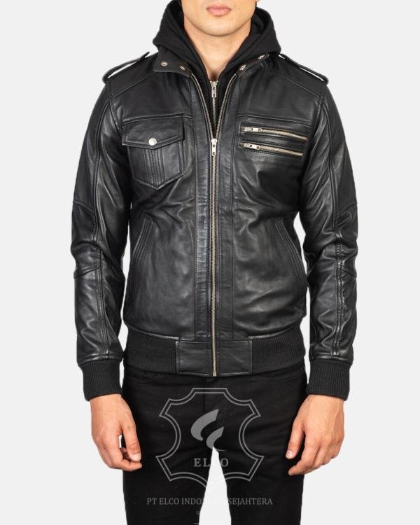 Jaket Kulit Pria Desain Bomber - PCB 402
