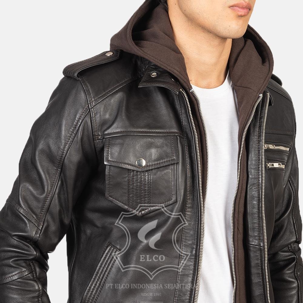 Jaket Kulit Pria Desain Bomber - PCB 403 - Gambar 5