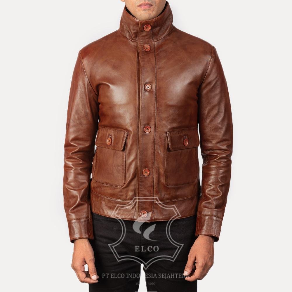 Jaket Kulit Pria Desain Pilot - PP 402 - Gambar 2