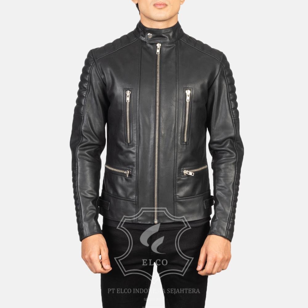 Jaket Kulit Pria Desain Biker - PB 407