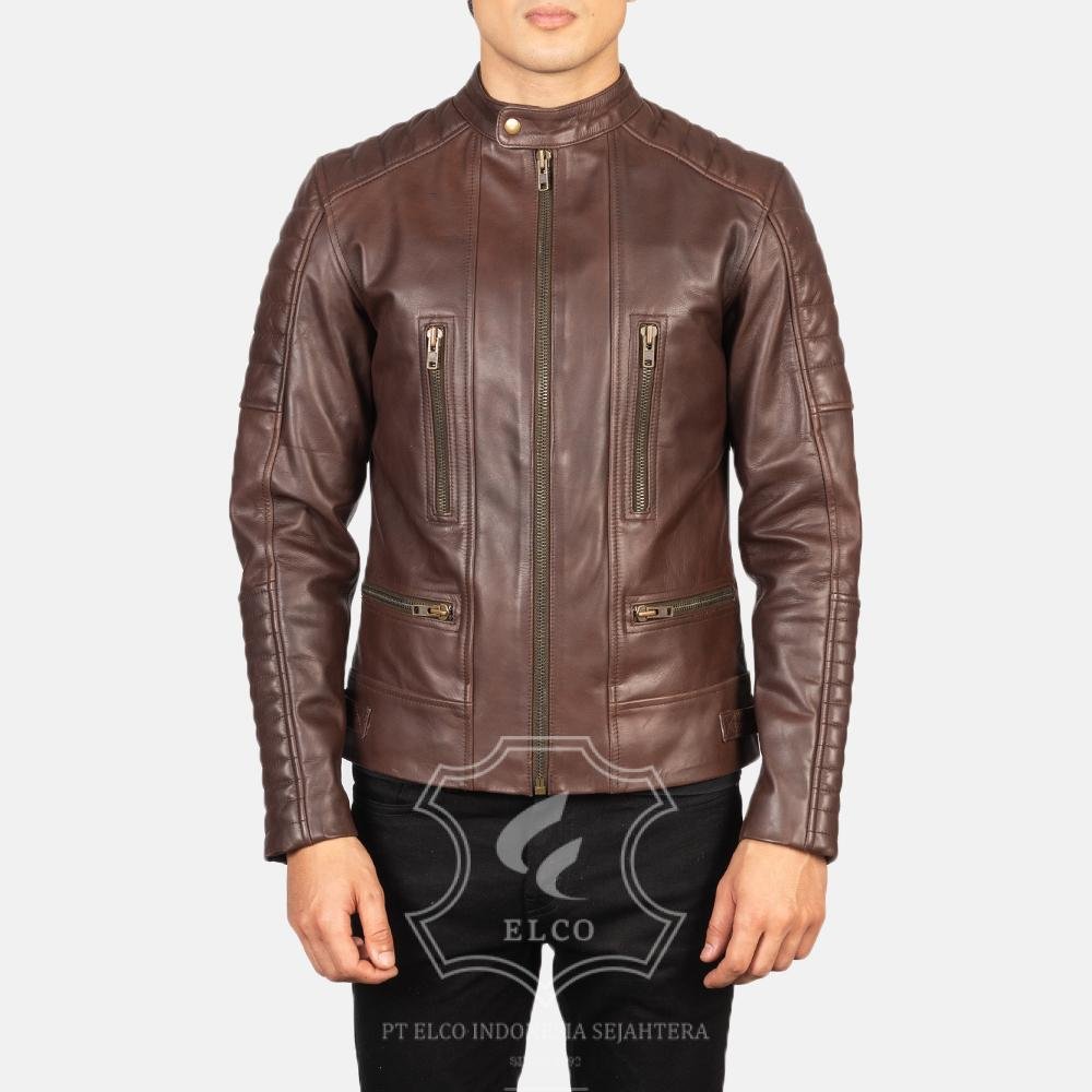 Jaket Kulit Pria Desain Biker - PB 408