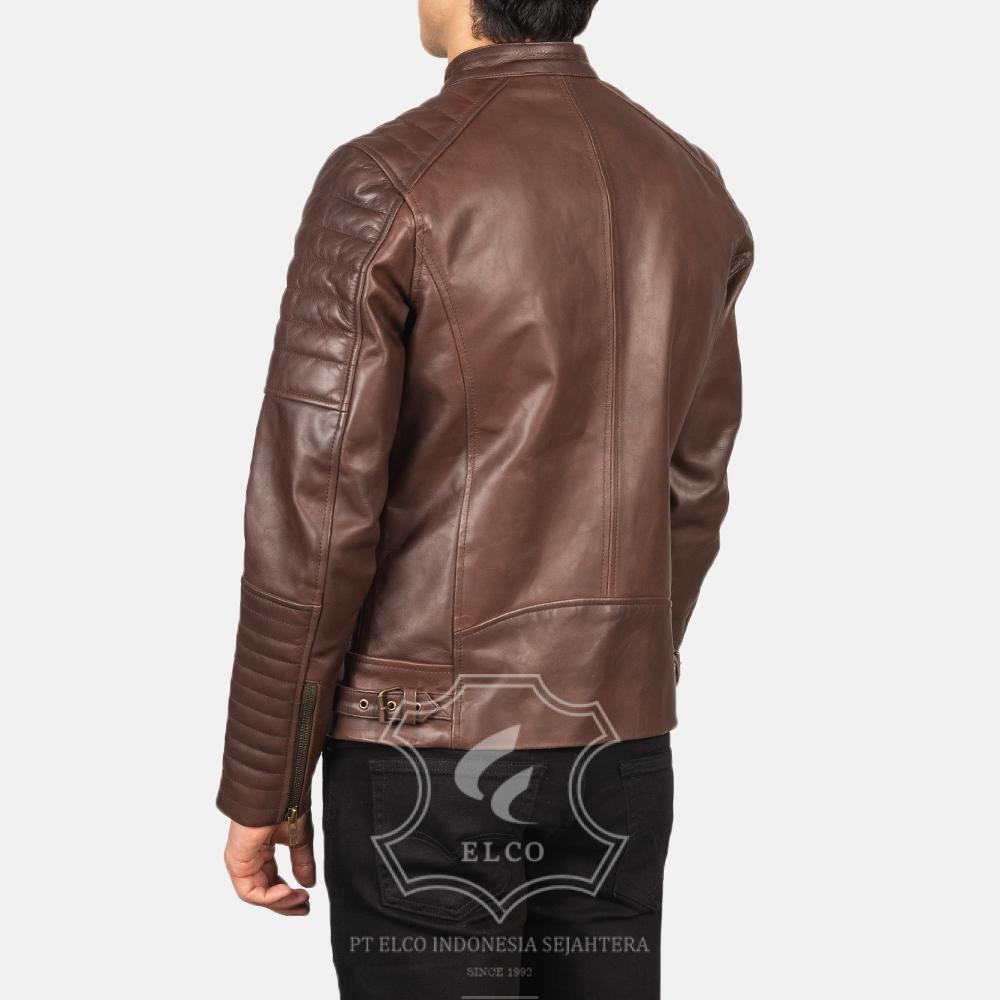 Jaket Kulit Pria Desain Biker - PB 408 - Gambar 4