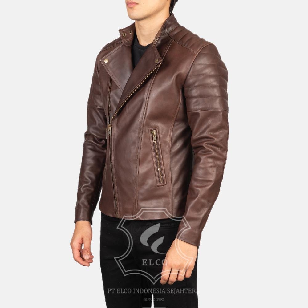 Jaket Kulit Pria Desain Biker - PB 410 - Gambar 4