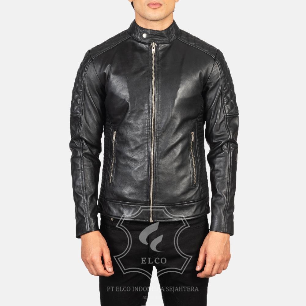 Jaket Kulit Pria Desain Biker - PB 411