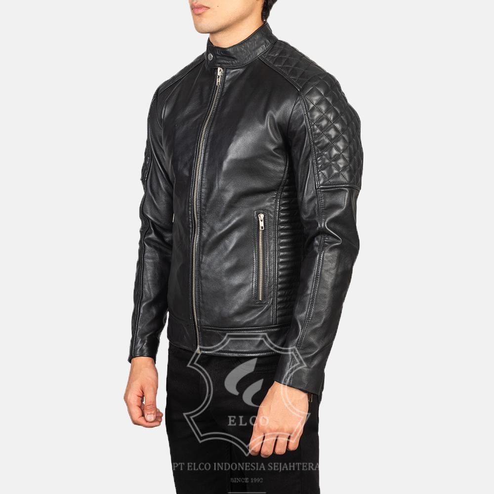 Jaket Kulit Pria Desain Biker - PB 411 - Gambar 3