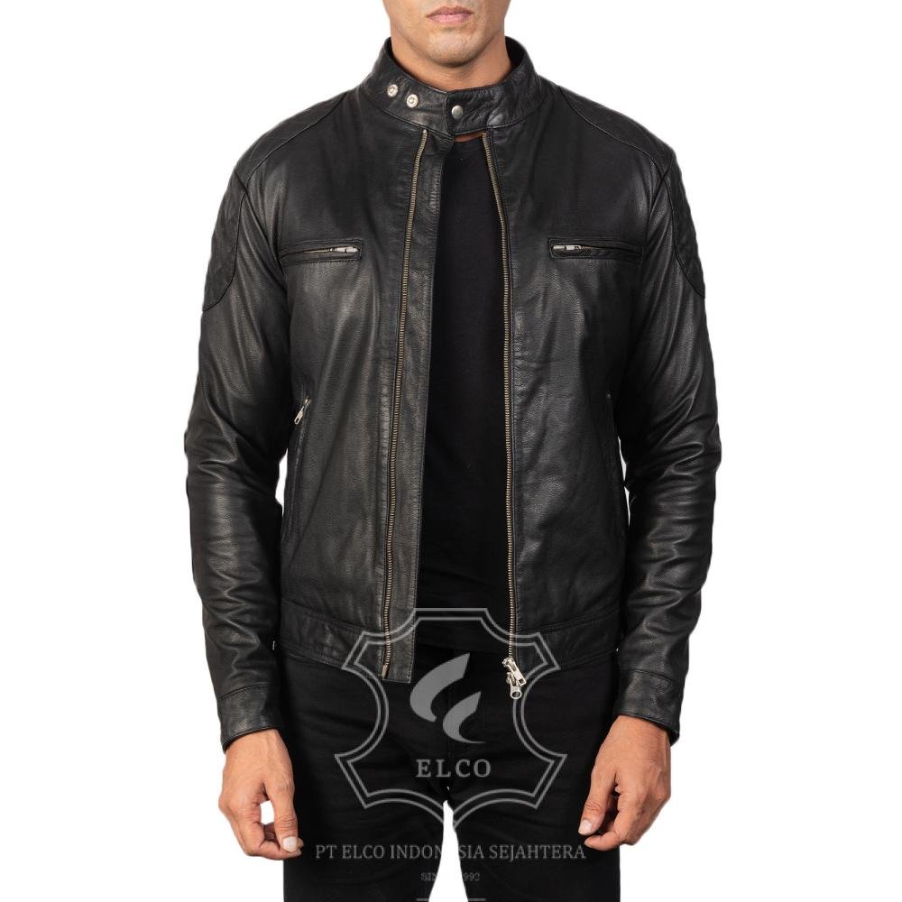 Jaket Kulit Pria Desain Biker - PB 404 - Gambar 2
