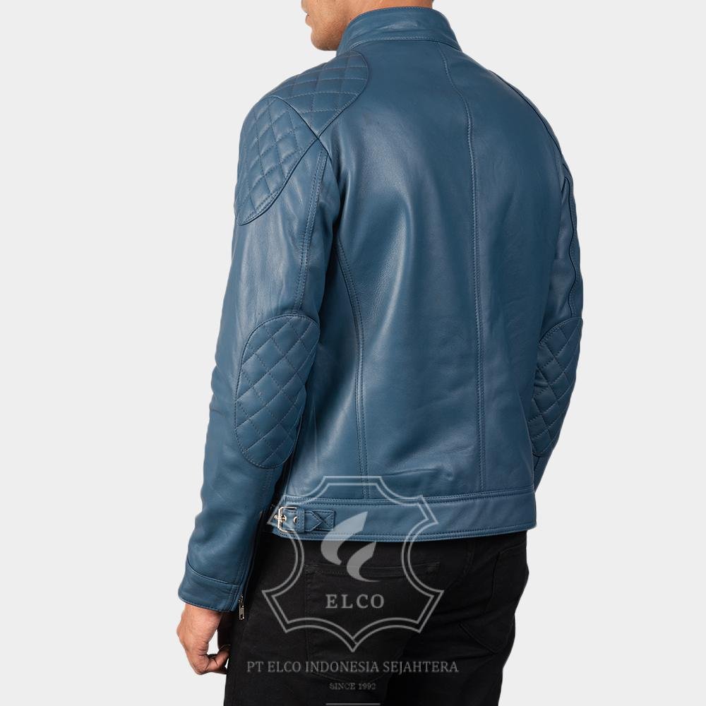 Jaket Kulit Pria Desain Biker - PB 401 - Gambar 5