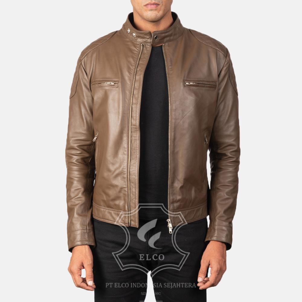 Jaket Kulit Pria Desain Biker - PB 403 - Gambar 2
