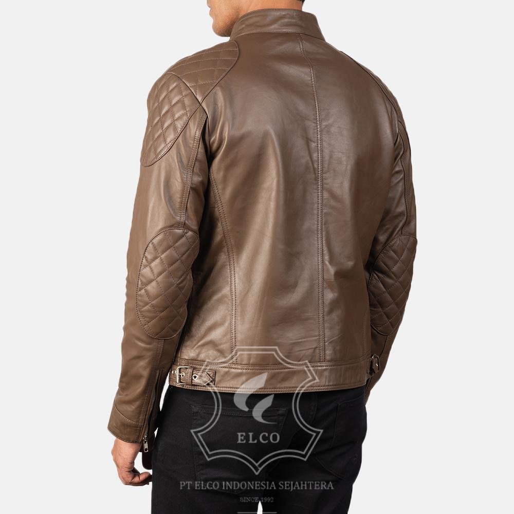 Jaket Kulit Pria Desain Biker - PB 403 - Gambar 4