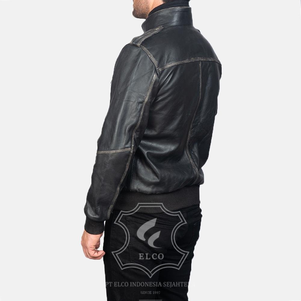 Jaket Kulit Pria Desain Bomber - PCB 412 - Gambar 3