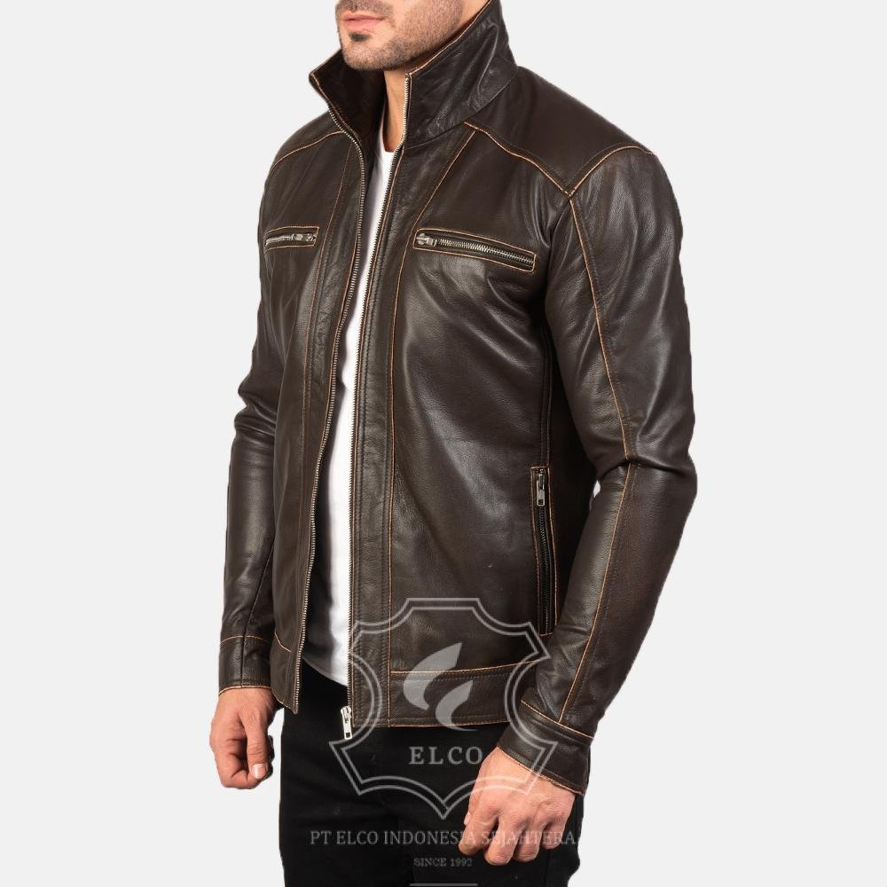 Jaket Kulit Pria Desain Casual - PC 420 - Gambar 3