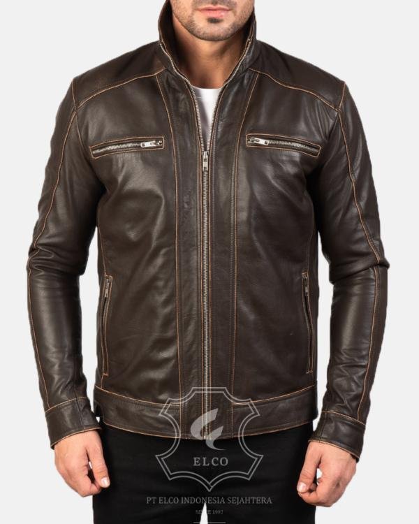 Jaket Kulit Pria Desain Casual - PC 420