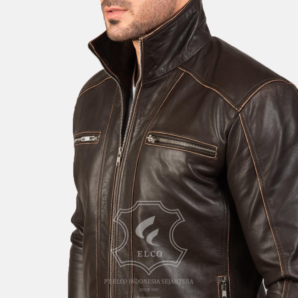 Jaket Kulit Pria Desain Casual - PC 420 - Gambar 4