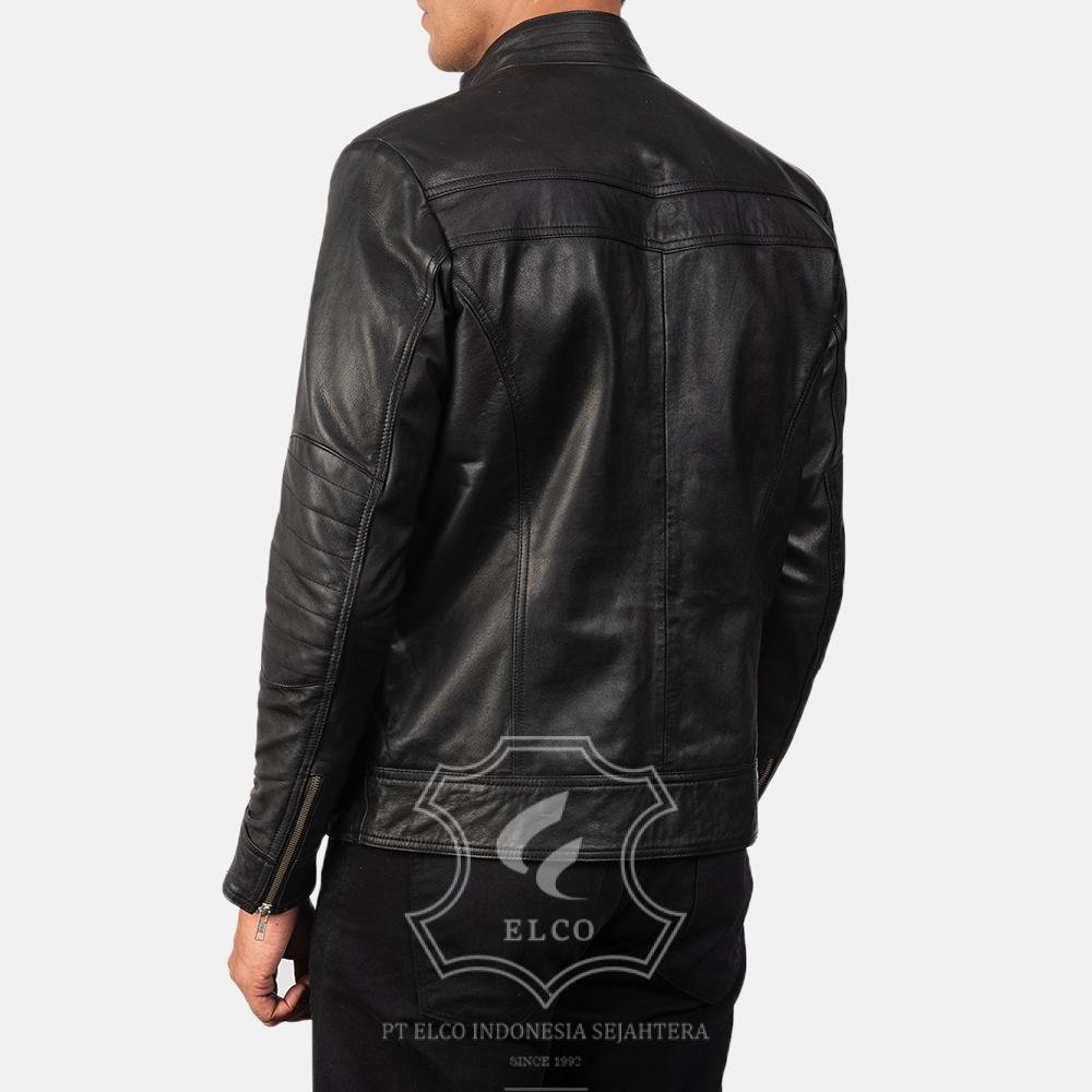 Jaket Kulit Pria Desain Biker - PB 414 - Gambar 4