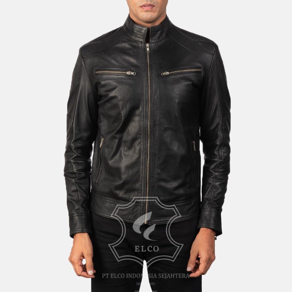 Jaket Kulit Pria Desain Biker - PB 414