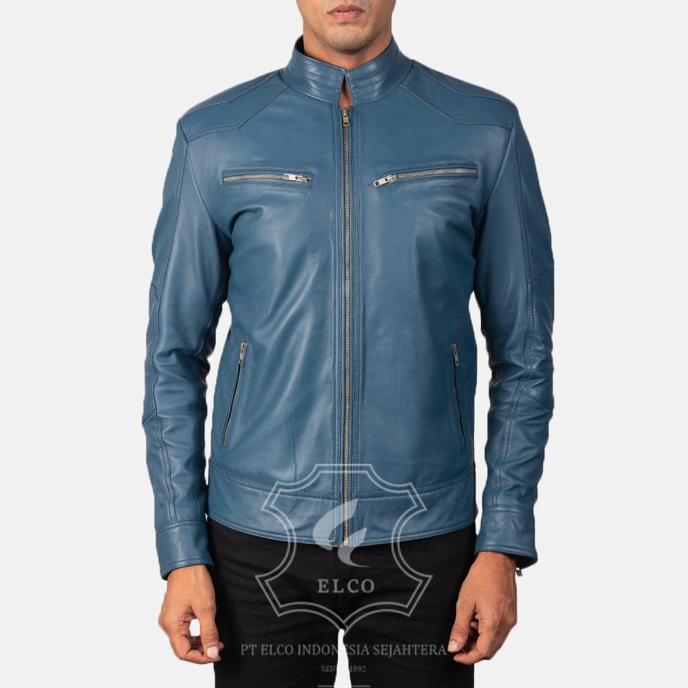 Jaket Kulit Pria Desain Biker - PB 415