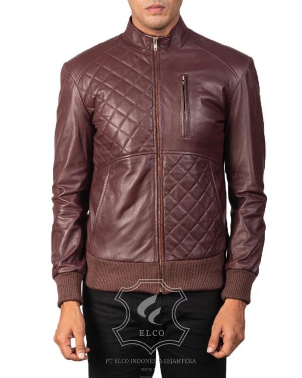 Jaket Kulit Pria Desain Bomber - PCB 115