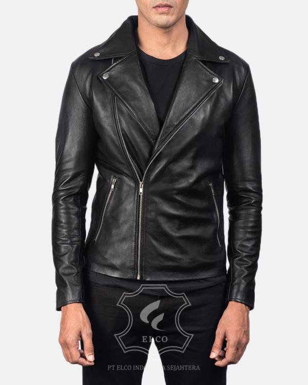 Jaket Kulit Pria Desain Serong - PS 066