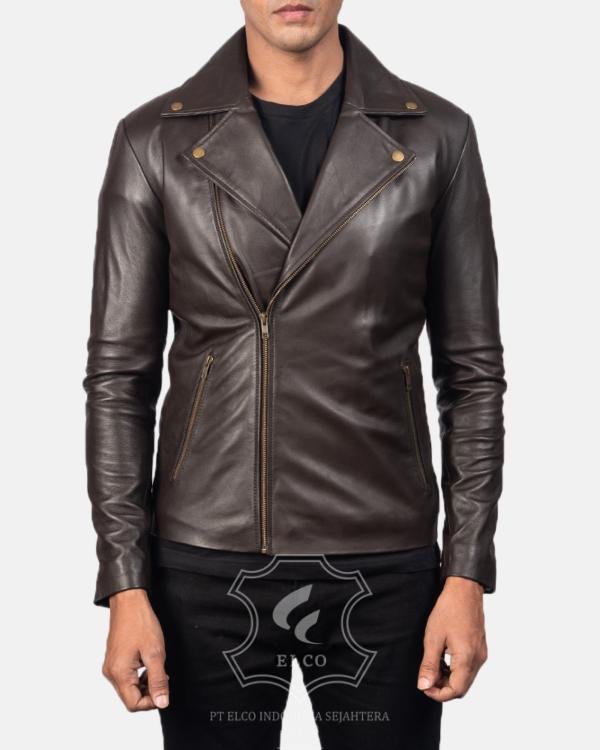 Jaket Kulit Pria Desain Serong - PS 401