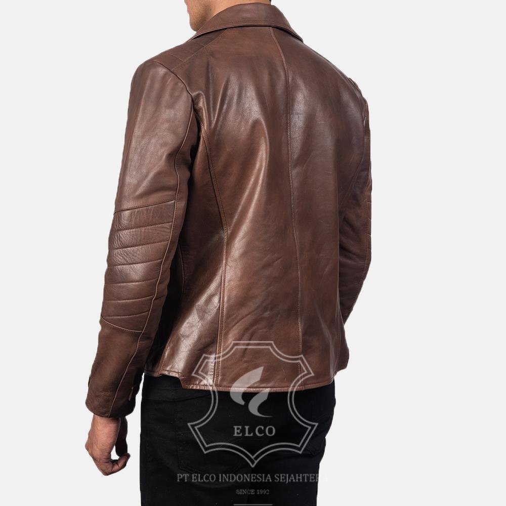 Jaket Kulit Pria Desain Serong - PS 404 - Gambar 4