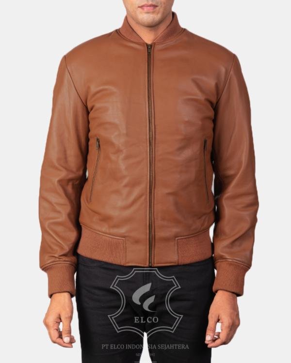 Jaket Kulit Pria Desain Bomber - PCB 117