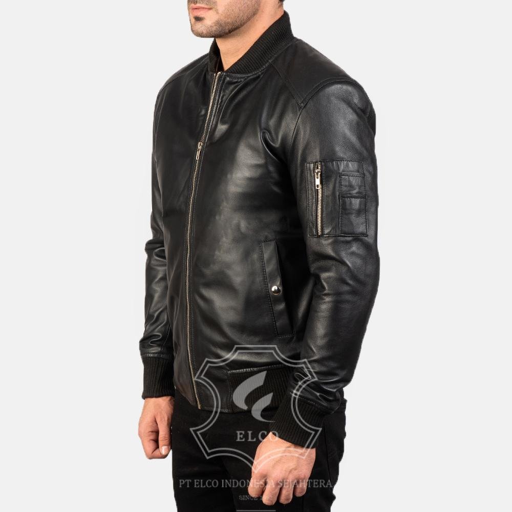 Jaket Kulit Pria Desain Bomber - PCB 110 - Gambar 3