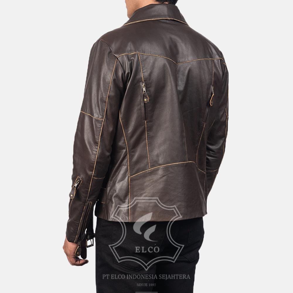 Jaket Kulit Pria Desain Serong - PS 406 - Gambar 4