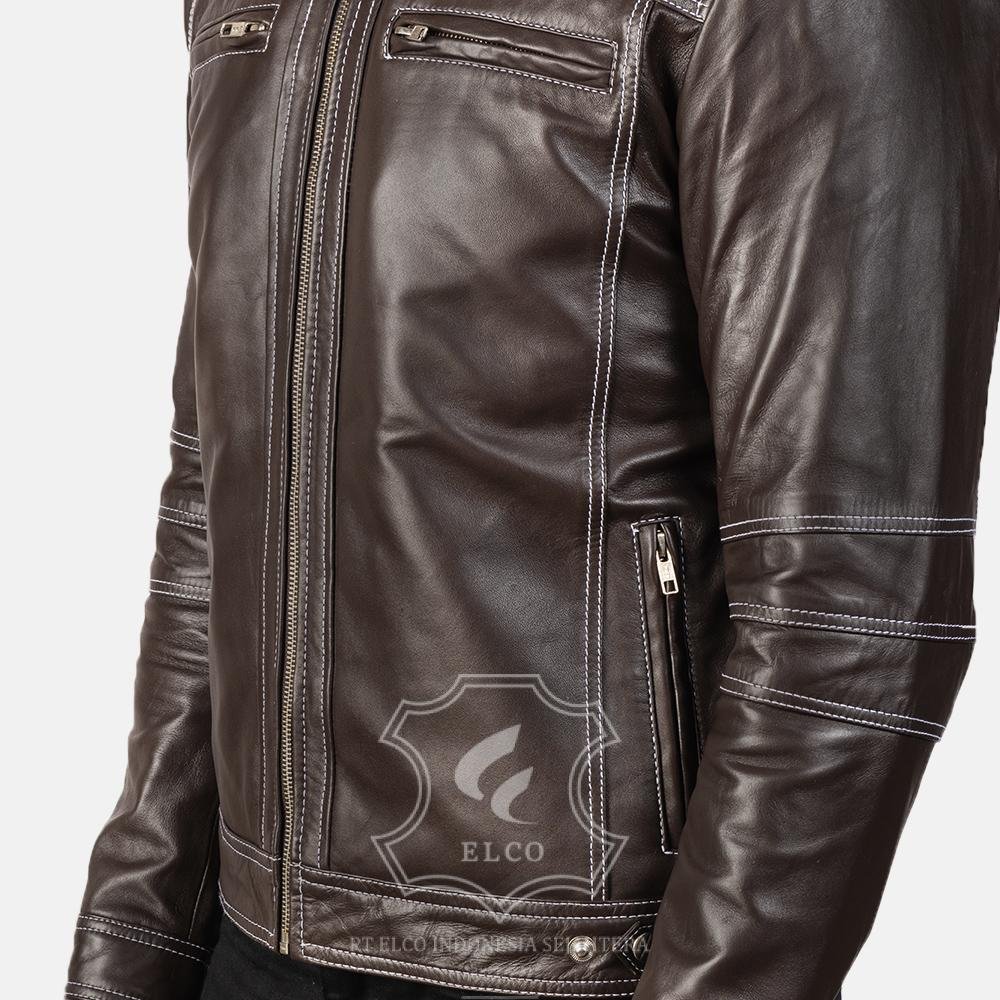Jaket Kulit Pria Desain Casual - PC 411 - Gambar 5